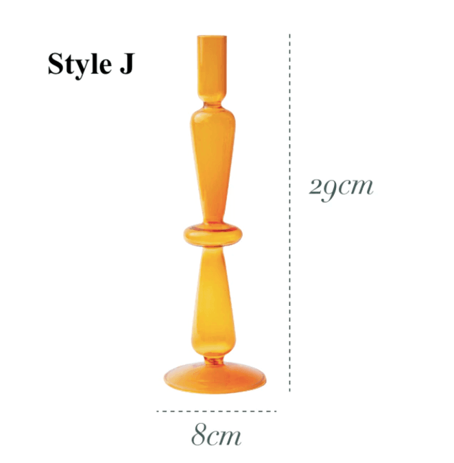 Orange Glass Candlesticks / Vase - huemabe - Creative Home Decor