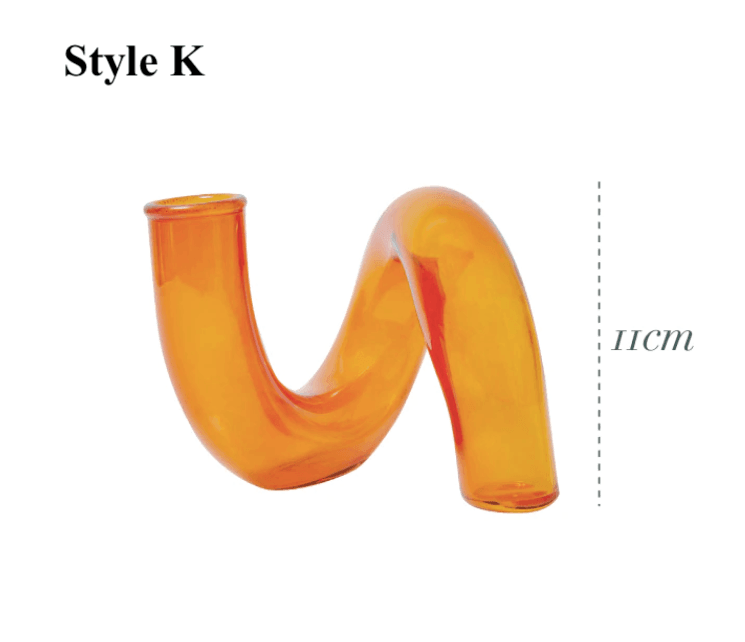 Orange Glass Candlesticks / Vase - huemabe - Creative Home Decor