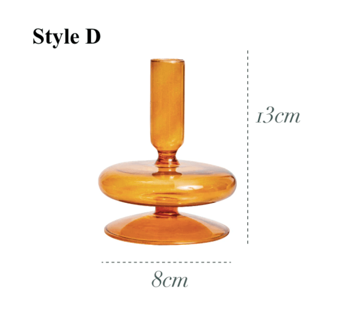 Orange Glass Candlesticks / Vase - huemabe - Creative Home Decor