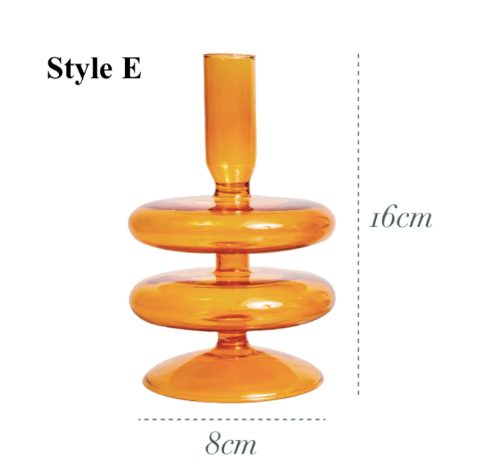 Orange Glass Candlesticks / Vase - huemabe - Creative Home Decor