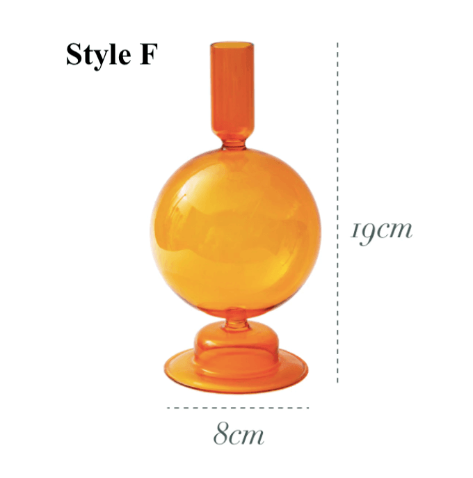 Orange Glass Candlesticks / Vase - huemabe - Creative Home Decor