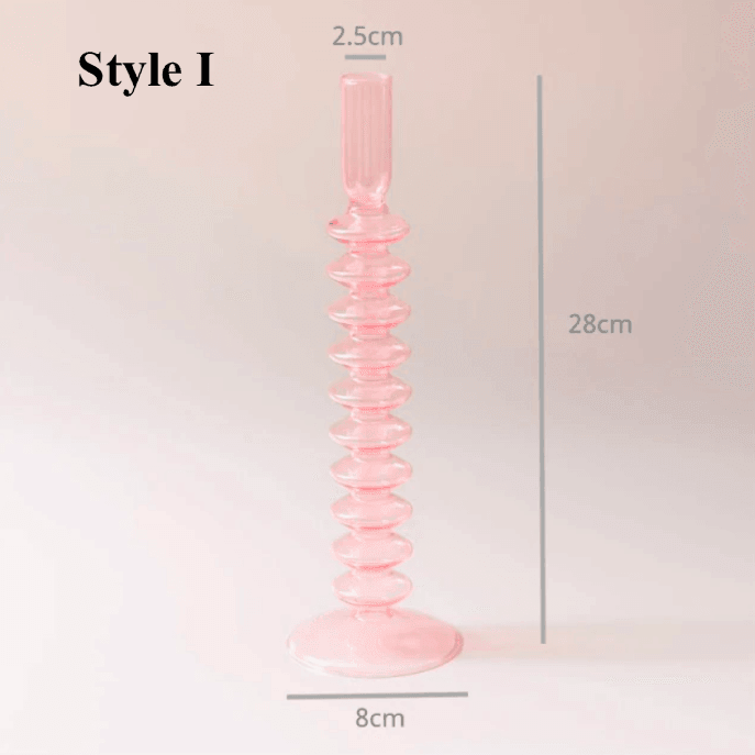 Pink Glass Candlesticks / Vase - huemabe - Creative Home Decor