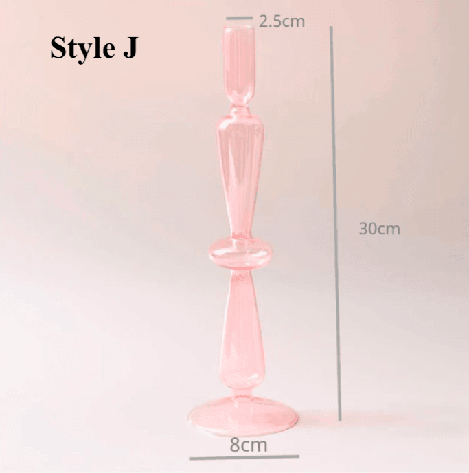 Pink Glass Candlesticks / Vase - huemabe - Creative Home Decor