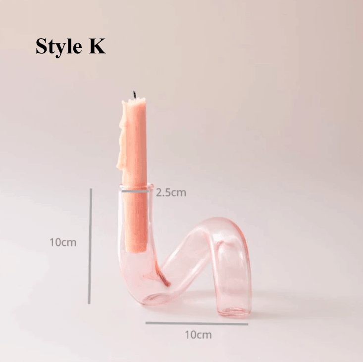 Pink Glass Candlesticks / Vase - huemabe - Creative Home Decor