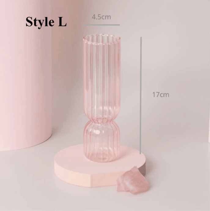 Pink Glass Candlesticks / Vase - huemabe - Creative Home Decor