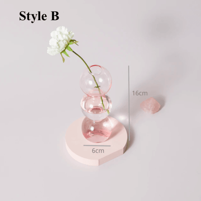 Pink Glass Candlesticks / Vase - huemabe - Creative Home Decor