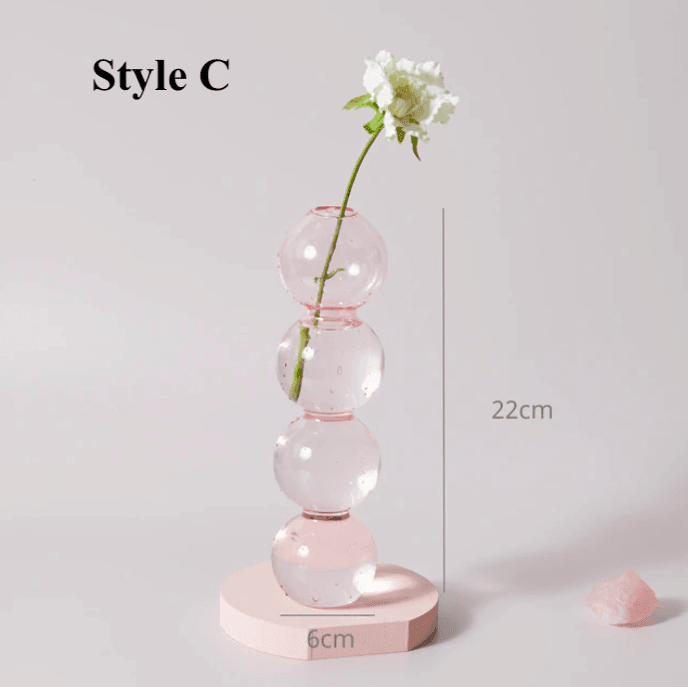 Pink Glass Candlesticks / Vase - huemabe - Creative Home Decor