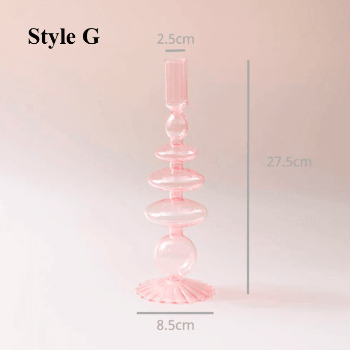 Pink Glass Candlesticks / Vase - huemabe - Creative Home Decor