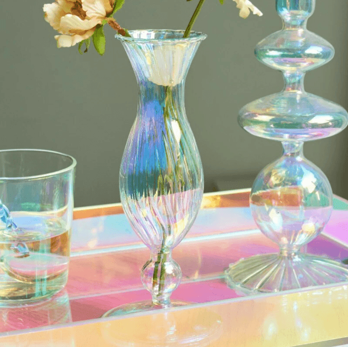 Rainbow Glass Candlesticks / Vase - huemabe - Creative Home Decor