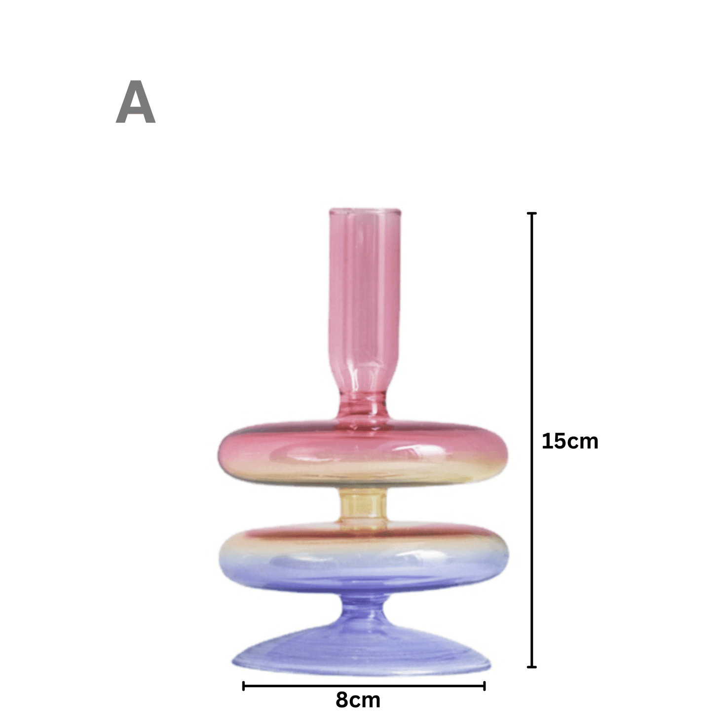 Three Colors Glass Candlestick Holder - huemabe - Creative Home Decor