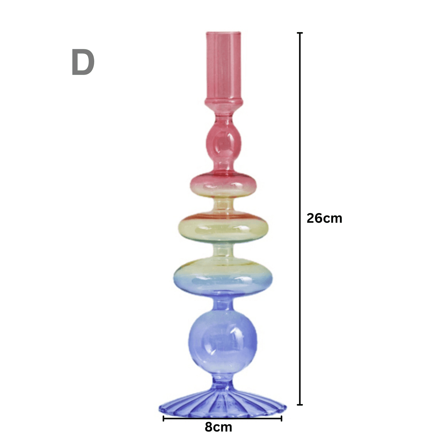 Three Colors Glass Candlestick Holder - huemabe - Creative Home Decor